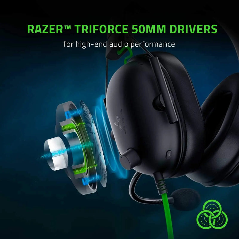 Fone de ouvido Razer BlackShark V2 X com fio, cancelamento passivo avançado de ruído, som surround 7.1, microfone cardióide hiperclaro