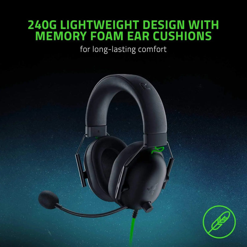 Fone de ouvido Razer BlackShark V2 X com fio, cancelamento passivo avançado de ruído, som surround 7.1, microfone cardióide hiperclaro