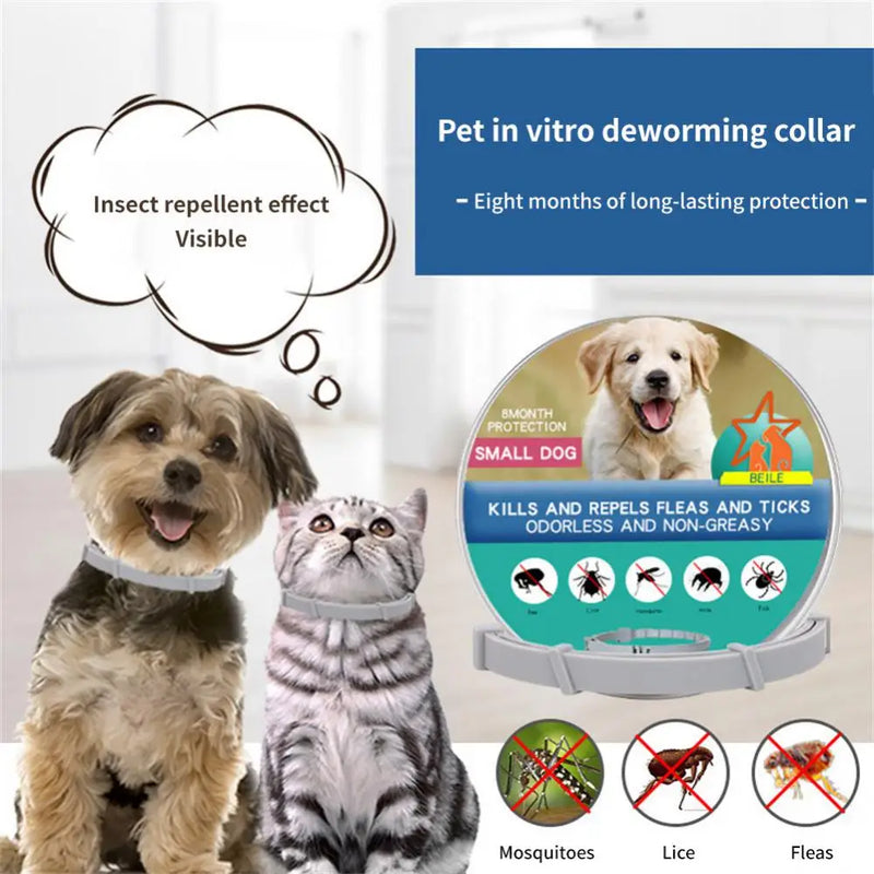 Coleira extensível antipulgas para animais de estimação, colar antiparasitário personalizado, antipulgas e carrapatos, cachorro grande, gato, anti-pulgas, carrapatos, cães