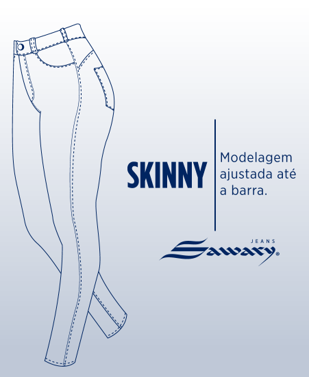 Calça Jeans Sawary Push Up -  Modelagem ajustada